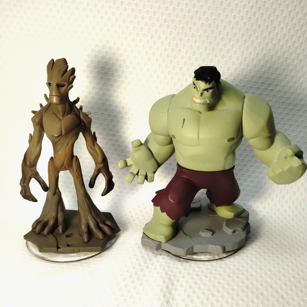 Disney Infinity 2.0 Marvel Super Heroes Hulk & Groot Figure Lot 2-Pack Avengers